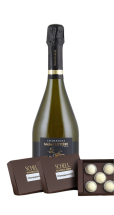 Geschenkpaket Champagner (1*Wein + 2* Schokolade im Geschenkkarton)