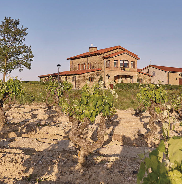 Im Schutze der Sierra Cantabria mit Ausblick auf den breiten Ebro könnte das Weingut Bodegas Amaren kaum idyllischer liegen – ein Ort, der Weinträume erfüllt.